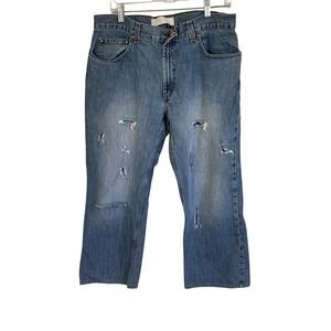 Perry Ellis Mens Jeans Size 36x32 5 Pocket Rips‎ Distressed Casual